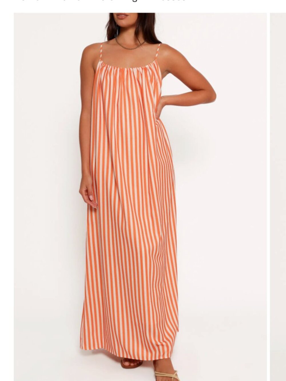Petal and Pup Lumina Maxi Dress - Orange Beige Stripe XL